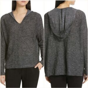 Eileen Fisher black and white hoodie pullover size L
